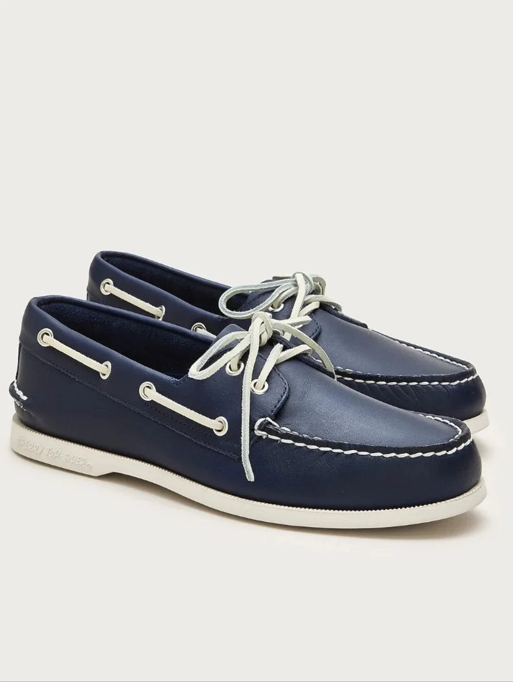 Sperry x J. Crew Authentic Original Leather Boat Shoes - navy, white